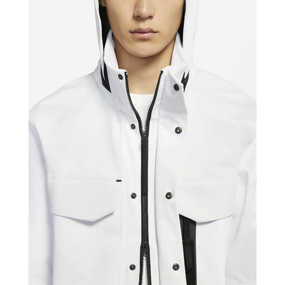Nike Sportswear Tech Pack M65 Jacket Men's Water-repellent Long White CZ9309-100 - Picture 4 of 15